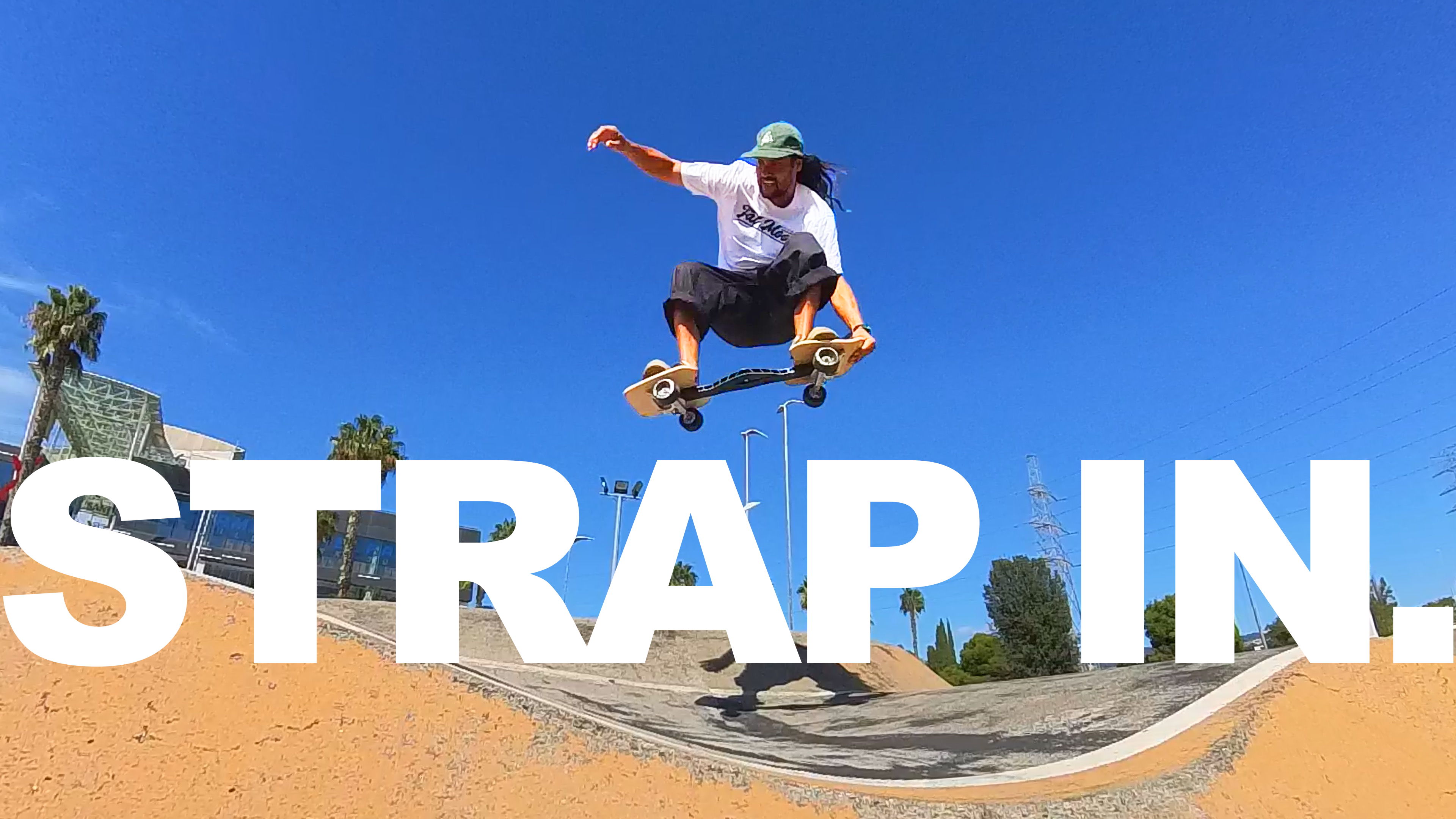 Surfskate Jumping in a Skatepark